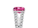 White gold Princess Cut Cut Split Shank Pave Diamond Engagement Ring with Four-Prong Setting_5