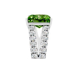 White gold Princess Cut Cut Split Shank Pave Diamond Engagement Ring with Four-Prong Setting_5