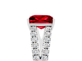 White gold Princess Cut Cut Split Shank Pave Diamond Engagement Ring with Four-Prong Setting_5