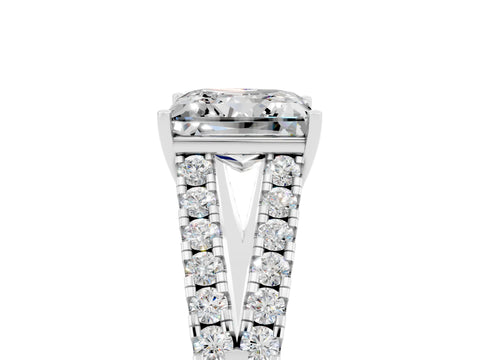 White gold Princess Cut Cut Split Shank Pave Diamond Engagement Ring with Four-Prong Setting_5