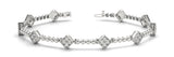 White gold Princess-Cut Diamond Bezel-Set Tennis Bracelet with Pave Prong Setting