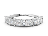 White gold Princess Cut Diamond Channel Set Eternity Band with Prong Setting_12