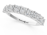White gold Princess Cut Diamond Channel Set Eternity Band with Prong Setting_13
