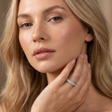 White gold Princess Cut Diamond Channel-Set Eternity Band with Prong Setting_30