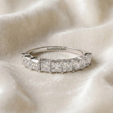 White gold Princess Cut Diamond Channel-Set Eternity Band with Prong Setting_32