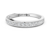 White gold Princess Cut Diamond Channel Set Eternity Band_12