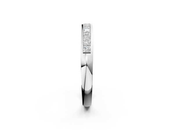 White gold Princess Cut Diamond Channel Set Eternity Band