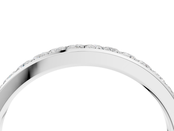Silver Princess Cut Diamond Channel Set Eternity Band