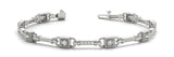 White gold Princess Cut Diamond Channel Set Link Bracelet with Bezel Prong Setting