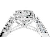 White gold Princess Cut Diamond Channel Set Solitaire Ring with Four-Prong Setting_14