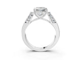 White gold Princess Cut Diamond Channel Set Solitaire Ring with Four-Prong Setting_86