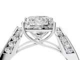 White gold Princess Cut Diamond Channel Set Solitaire Ring with Four-Prong Setting_87
