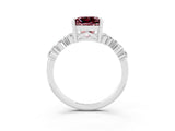 White gold Princess Cut Diamond Cluster Pavé Band with Four-Prong Setting_10