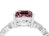 White gold Princess Cut Diamond Cluster Pavé Band with Four-Prong Setting_10