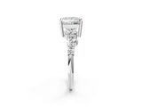 White gold Princess Cut Diamond Cluster Pavé Band with Four-Prong Setting_11