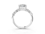 White gold Princess Cut Diamond Cluster Pavé Band with Four-Prong Setting_12