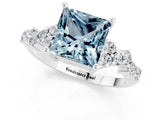 White gold Princess Cut Diamond Cluster Pavé Band with Four-Prong Setting_13