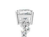 White gold Princess Cut Diamond Cluster Pavé Band with Four-Prong Setting_14
