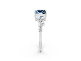 White gold Princess Cut Diamond Cluster Pavé Band with Four-Prong Setting_14