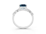 White gold Princess Cut Diamond Cluster Pavé Band with Four-Prong Setting_15