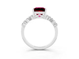 White gold Princess Cut Diamond Cluster Pavé Band with Four-Prong Setting_15