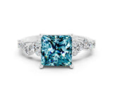 White gold Princess Cut Diamond Cluster Pavé Band with Four-Prong Setting_18