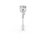 White gold Princess Cut Diamond Cluster Pavé Band with Four-Prong Setting_2