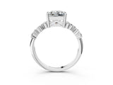 White gold Princess Cut Diamond Cluster Pavé Band with Four-Prong Setting_21