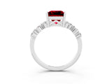 White gold Princess Cut Diamond Cluster Pavé Band with Four-Prong Setting_21