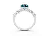 White gold Princess Cut Diamond Cluster Pavé Band with Four-Prong Setting_21