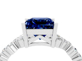 White gold Princess Cut Diamond Cluster Pavé Band with Four-Prong Setting_22