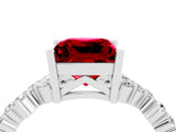White gold Princess Cut Diamond Cluster Pavé Band with Four-Prong Setting_22