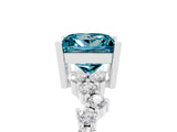 White gold Princess Cut Diamond Cluster Pavé Band with Four-Prong Setting_23