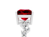 White gold Princess Cut Diamond Cluster Pavé Band with Four-Prong Setting_23
