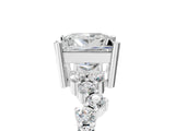 White gold Princess Cut Diamond Cluster Pavé Band with Four-Prong Setting_23