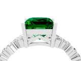 White gold Princess Cut Diamond Cluster Pavé Band with Four-Prong Setting_24