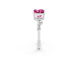 White gold Princess Cut Diamond Cluster Pavé Band with Four-Prong Setting_2