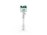 White gold Princess Cut Diamond Cluster Pavé Band with Four-Prong Setting_2