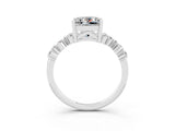 White gold Princess Cut Diamond Cluster Pavé Band with Four-Prong Setting_3