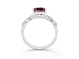 White gold Princess Cut Diamond Cluster Pavé Band with Four-Prong Setting_3