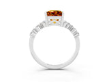 White gold Princess Cut Diamond Cluster Pavé Band with Four-Prong Setting_3