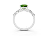 White gold Princess Cut Diamond Cluster Pavé Band with Four-Prong Setting_3