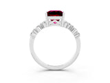 White gold Princess Cut Diamond Cluster Pavé Band with Four-Prong Setting_3