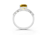 White gold Princess Cut Diamond Cluster Pavé Band with Four-Prong Setting_3