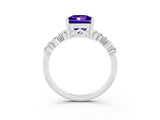 White gold Princess Cut Diamond Cluster Pavé Band with Four-Prong Setting_3