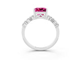 White gold Princess Cut Diamond Cluster Pavé Band with Four-Prong Setting_3