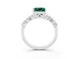 White gold Princess Cut Diamond Cluster Pavé Band with Four-Prong Setting_3