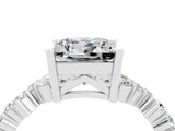 White gold Princess Cut Diamond Cluster Pavé Band with Four-Prong Setting_4