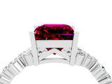 White gold Princess Cut Diamond Cluster Pavé Band with Four-Prong Setting_4