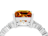 White gold Princess Cut Diamond Cluster Pavé Band with Four-Prong Setting_4
